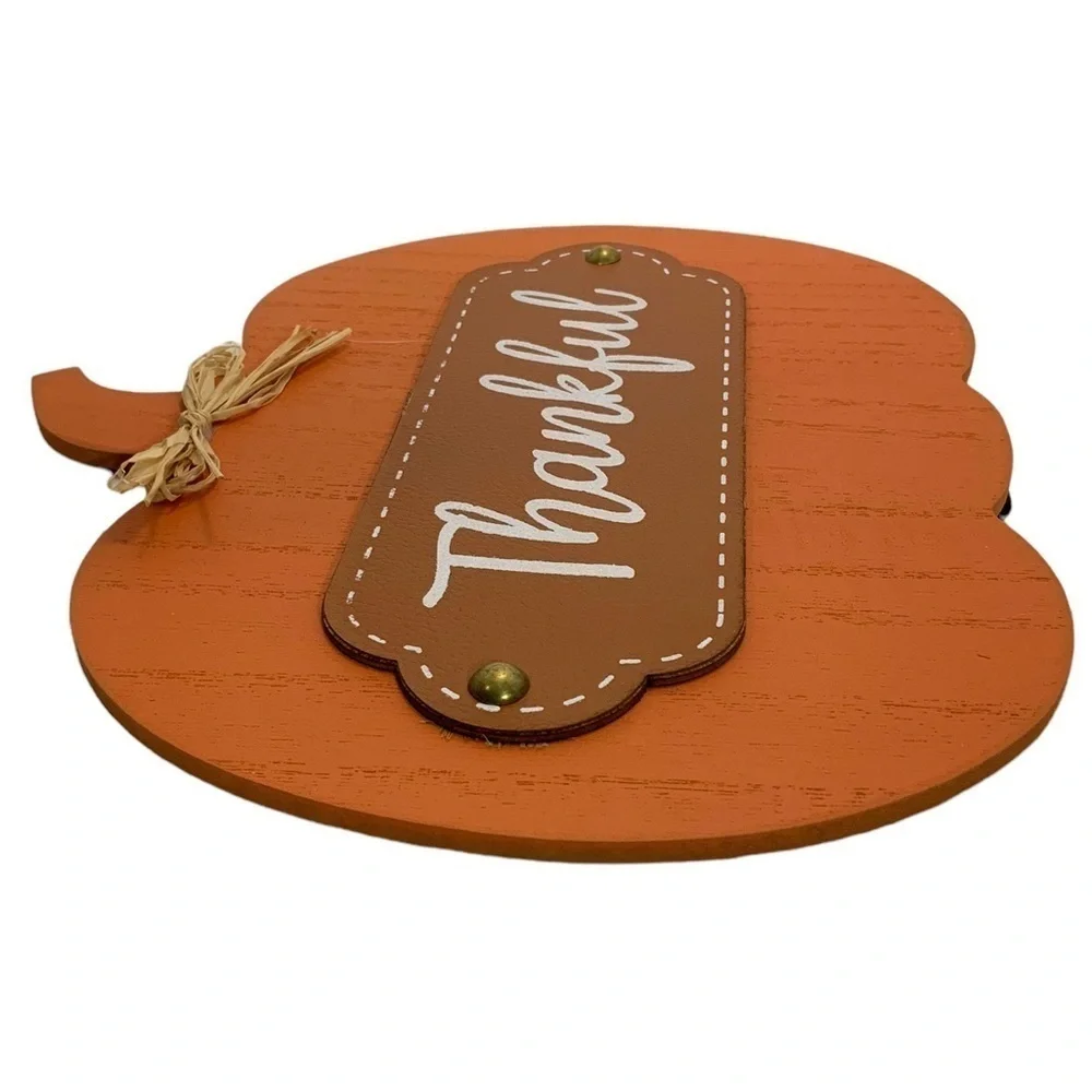 Pumpkin Autumn Table Decor Wood Modern Farmhouse Rustic Stand Up Sign Placque